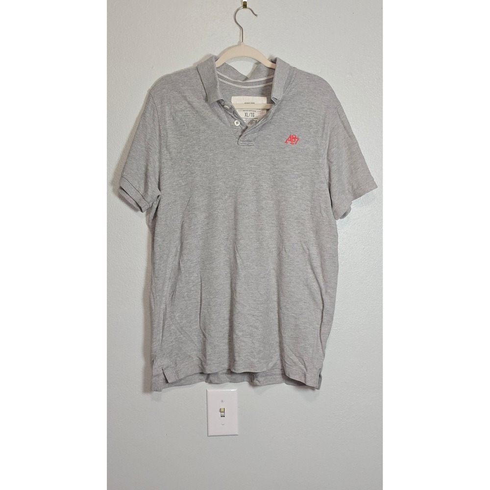 Aeropostale Mens XL Gray Short Sleeve A87 Logo Cotton Polo Shirt RN121726 preppy